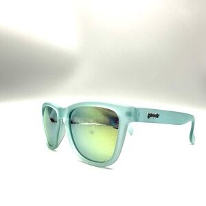 Goodr Sunglasses Sunbathing With Wizards Frost Blue Polar Gold Mirrored Lens